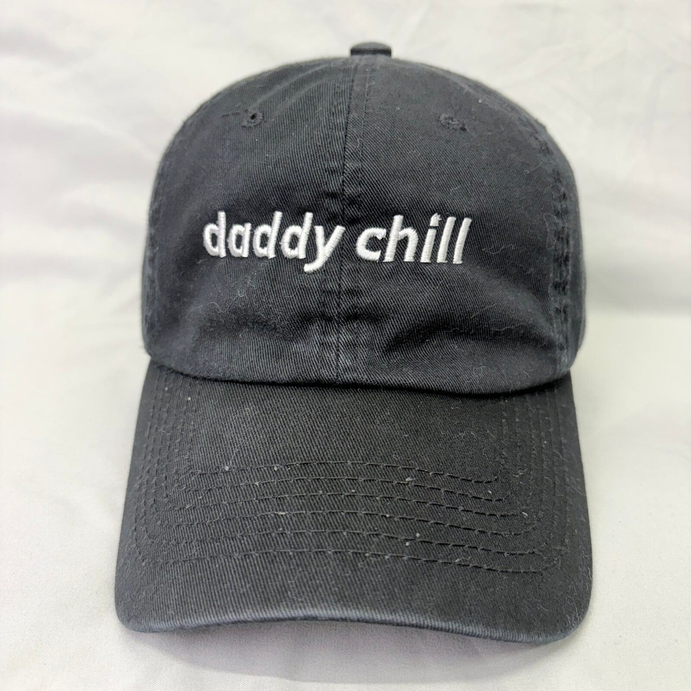 Unbranded Baseball Cap Daddy Chill Meme Unisex OSFM Black Embroidered Hat